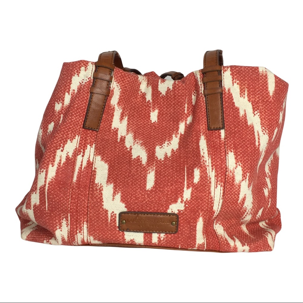 Lucky Brand Red and Cream Shoulder Bag - Picture 2 of 16